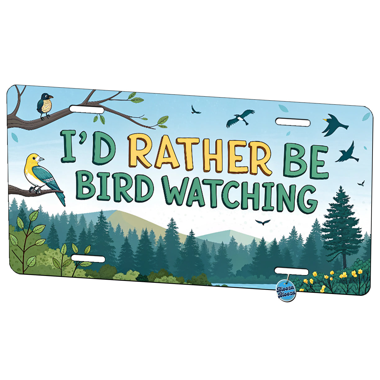 I'd Rather Be Bird Watching Birding Metal Vanity Novelty Tag License Plate for Trucks Cars SUVs