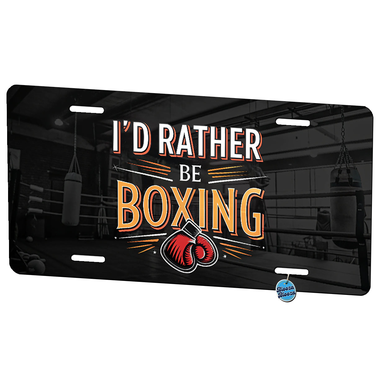 I'd Rather Be Boxing Metal Vanity Novelty Tag License Plate for Trucks Cars SUVs