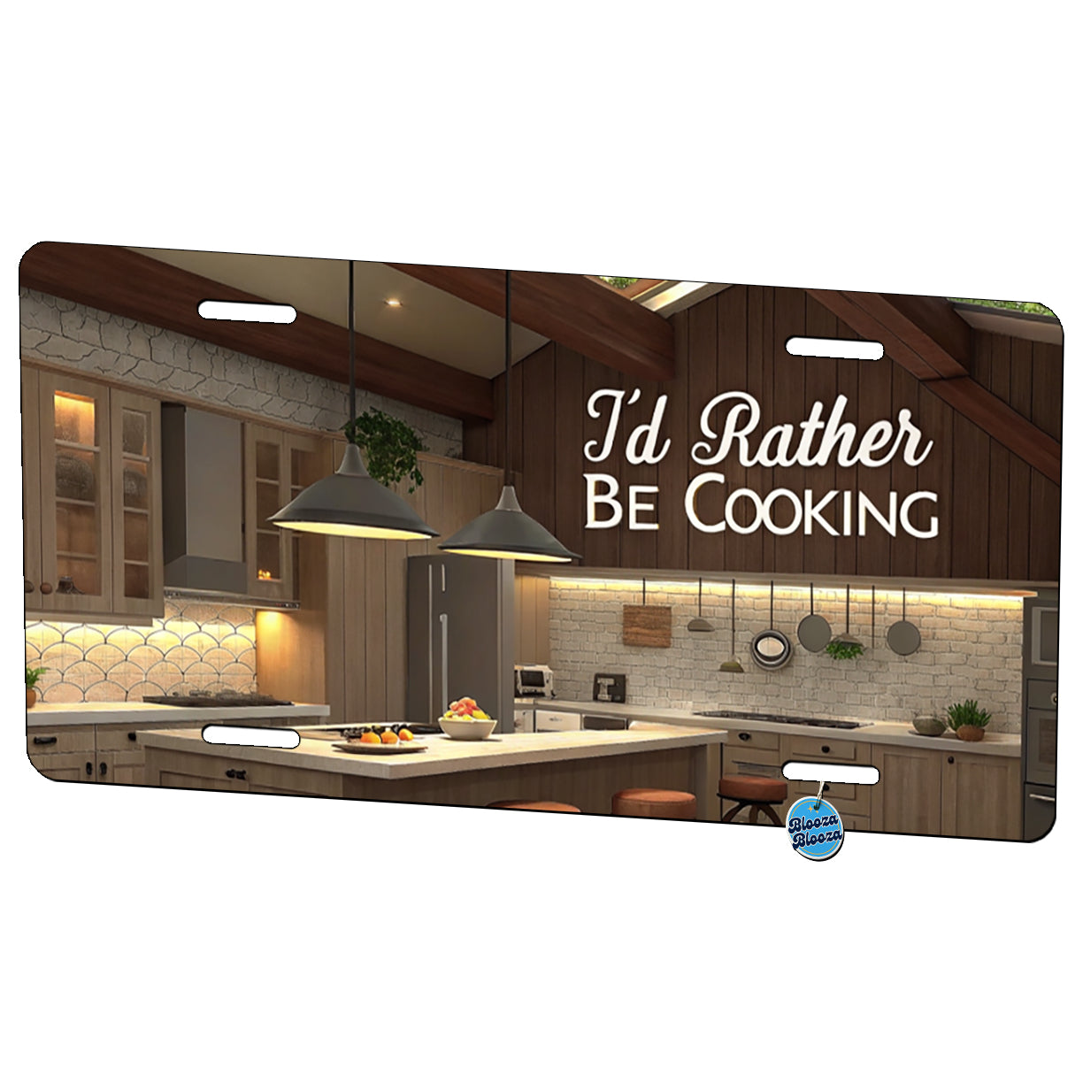 I'd Rather Be Cooking Kitchen Metal Vanity Novelty Tag License Plate for Trucks Cars SUVs