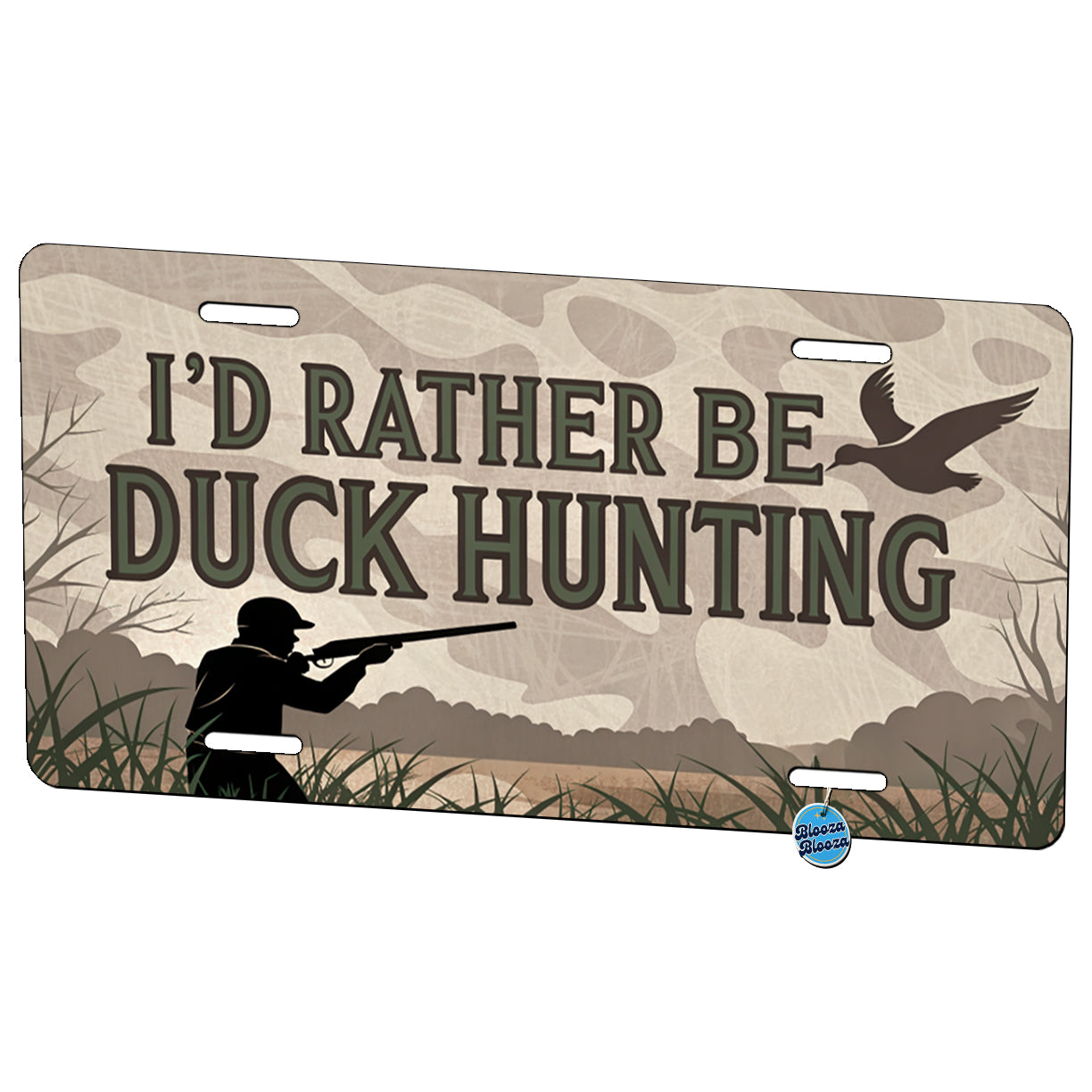 I'd Rather Be Duck Hunting Hunter Metal Vanity Novelty Tag License Plate for Trucks Cars SUVs