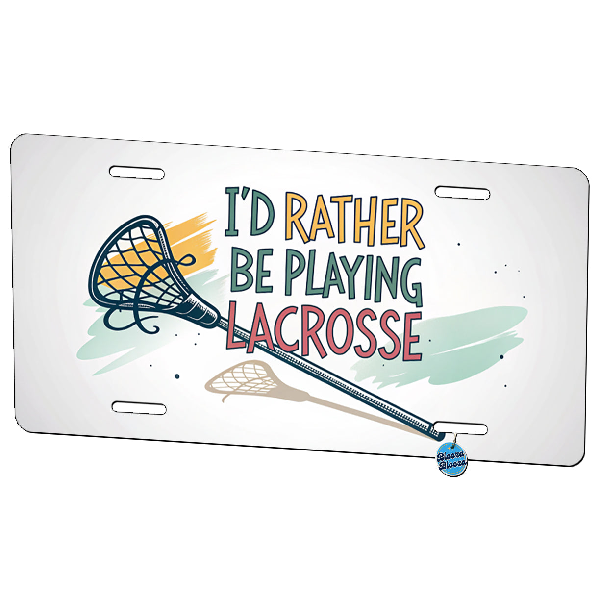 I'd Rather Be Playing Lacrosse Metal Vanity Novelty Tag License Plate for Trucks Cars SUVs