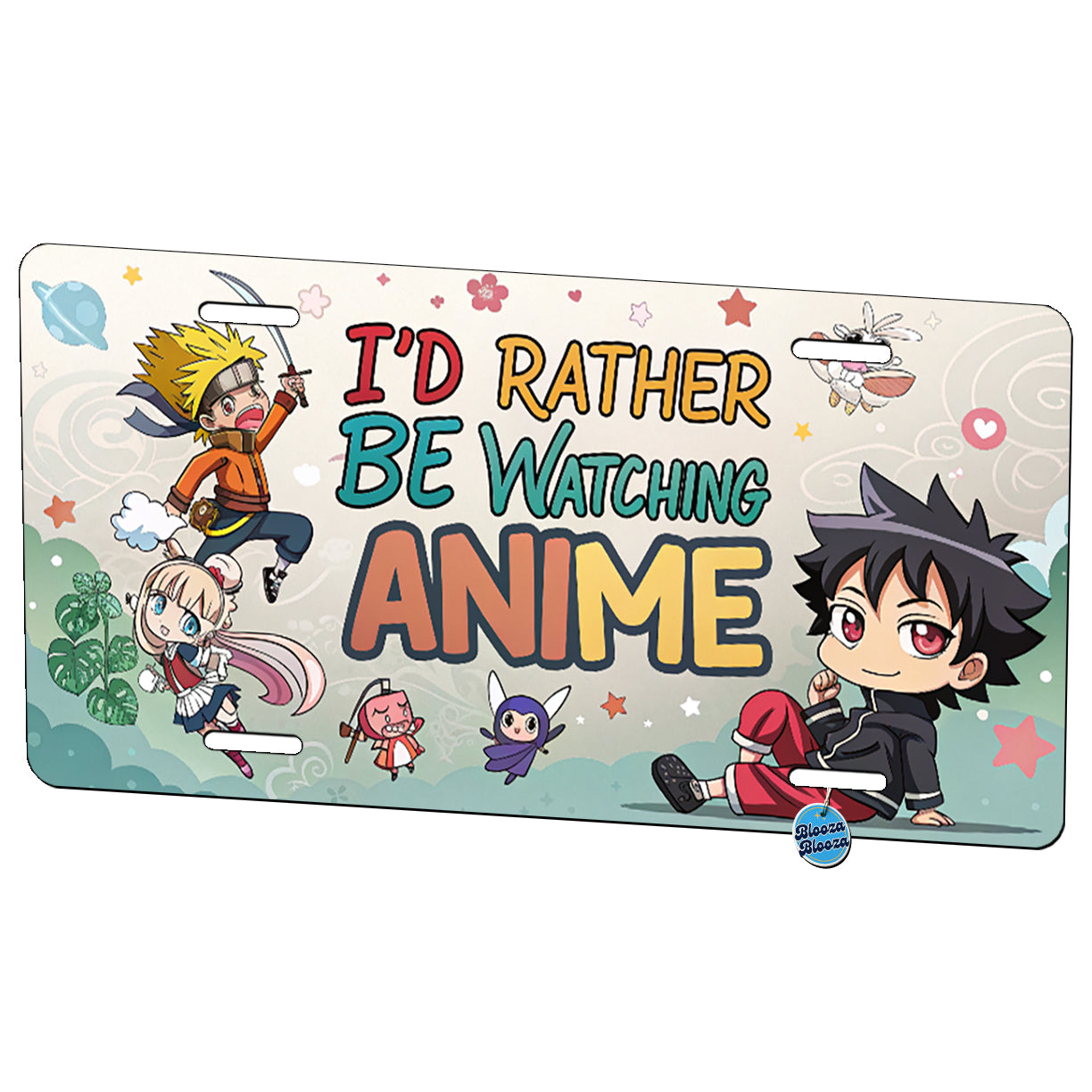 I'd Rather Be Watching Anime Metal Vanity Novelty Tag License Plate for Trucks Cars SUVs