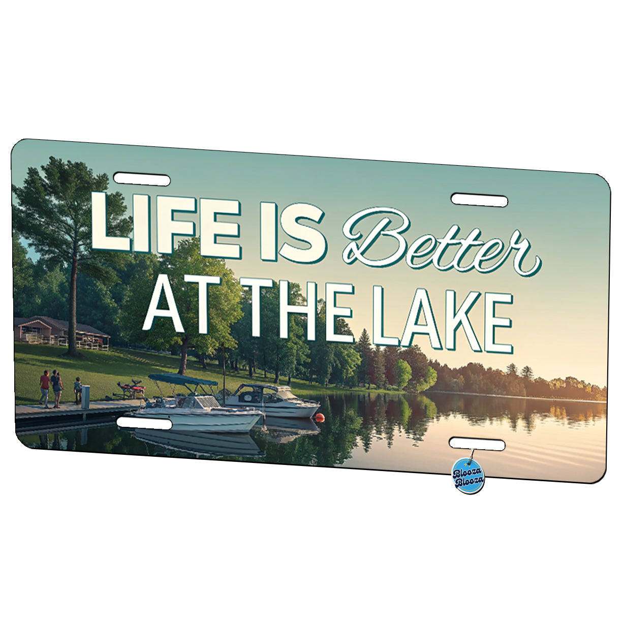 Life is Better At The Lake Boats Metal Vanity Novelty Tag License Plate for Trucks Cars SUVs
