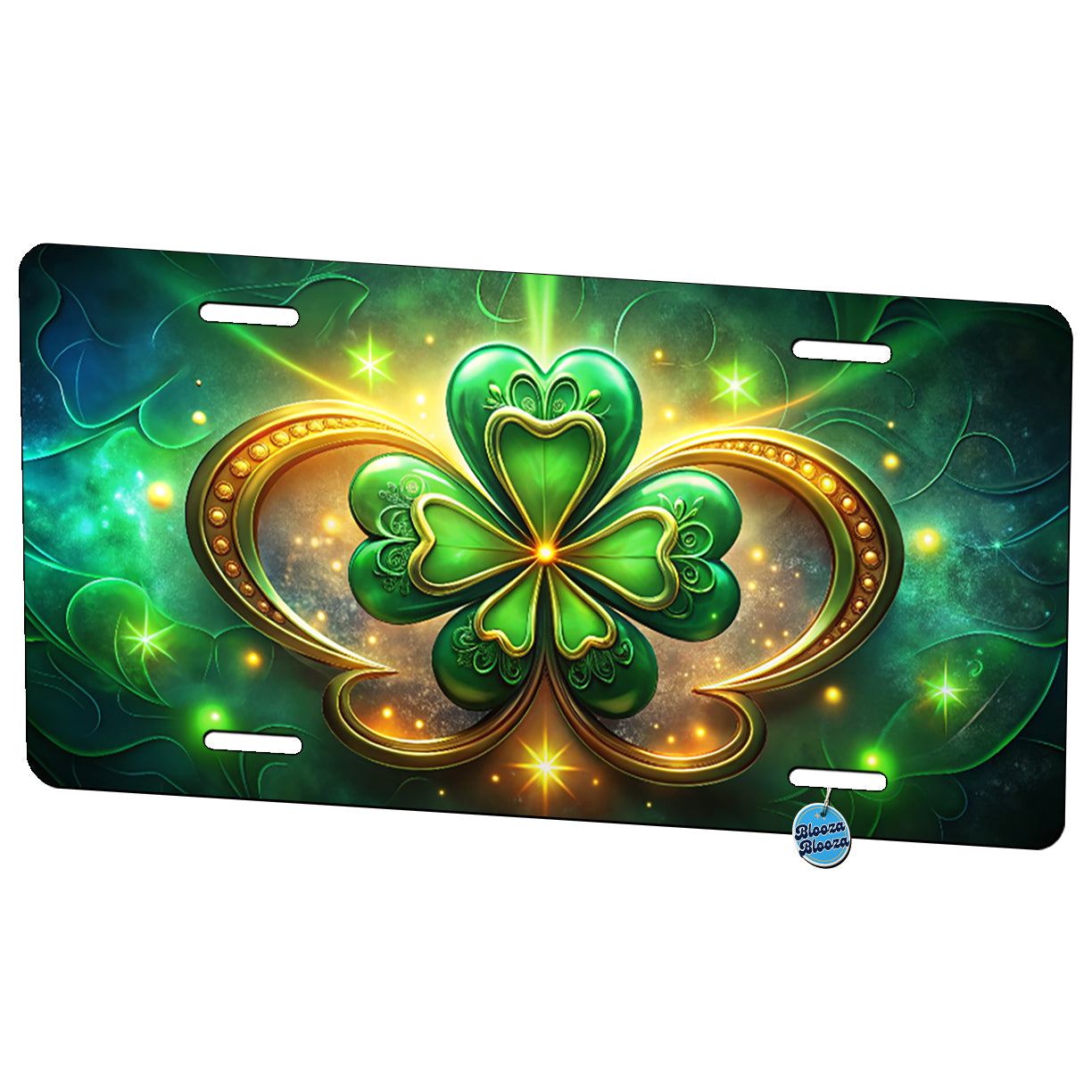Luck Of The Irish Clover Design Metal Vanity Novelty Tag License Plate for Trucks Cars SUVs
