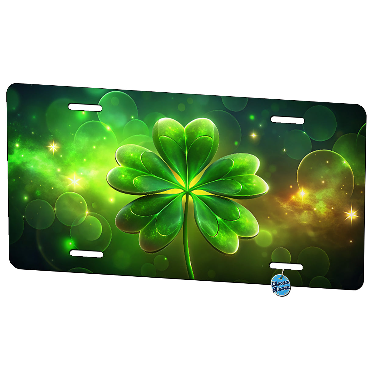 Lucky Irish Five Leaf Clover Metal Vanity Novelty Tag License Plate for Trucks Cars SUVs