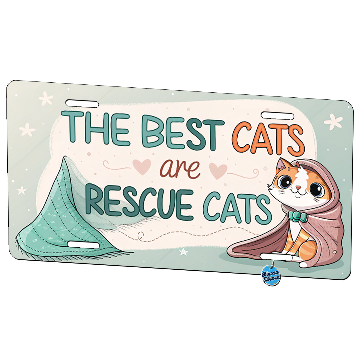 The Best Cats Are Rescue Cats Adopt Metal Vanity Novelty Tag License Plate for Trucks Cars SUVs