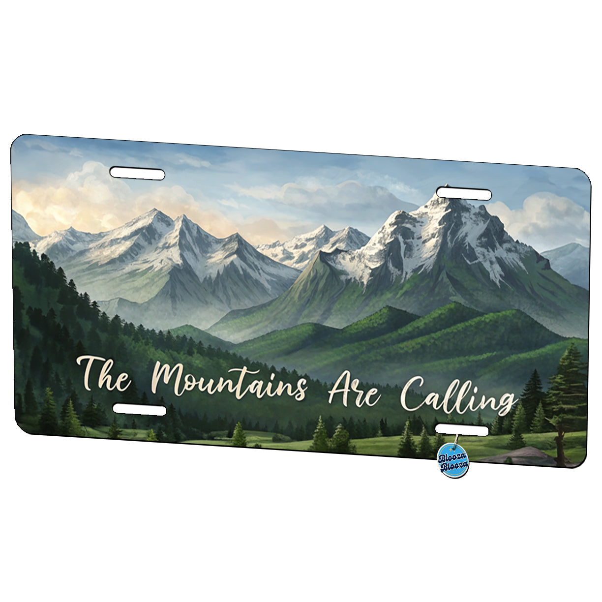 The Mountains Are Calling Hiking Camping Outdoors Adventure Metal Vanity Novelty Tag License Plate for Trucks Cars SUVs