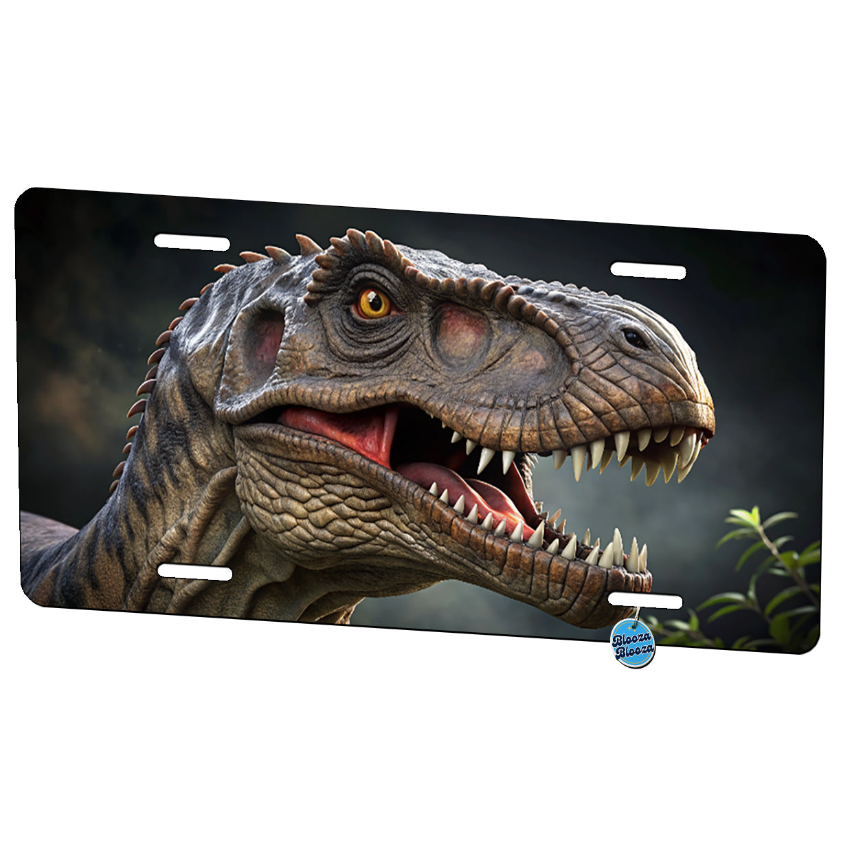 Tyrannosaurus T-Rex Dinosaur Head Metal Vanity Novelty Tag License Plate for Trucks Cars SUVs
