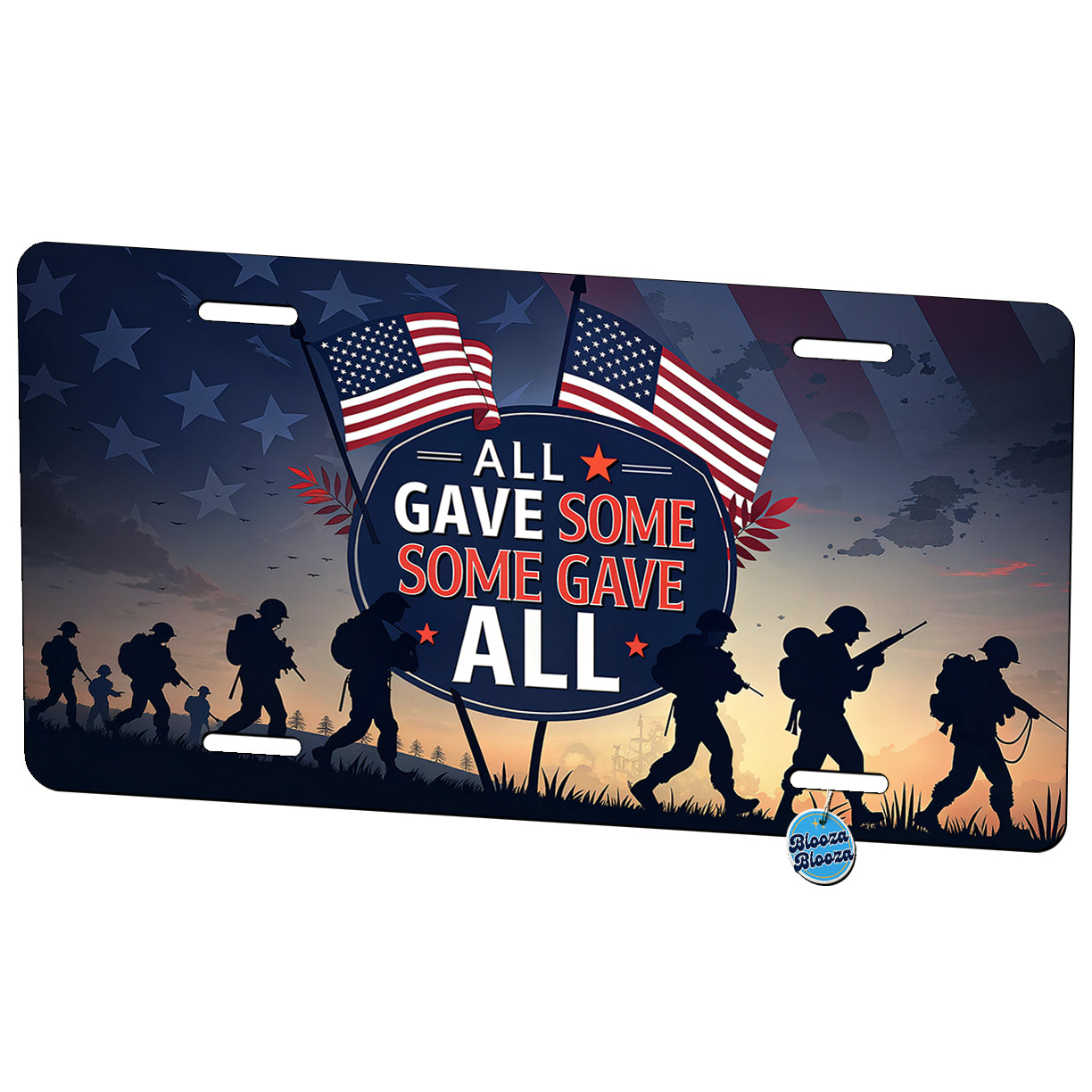 All Gave Some Some Gave All Soldiers Marching Patriotic Metal Vanity Novelty Tag License Plate for Trucks Cars SUVs
