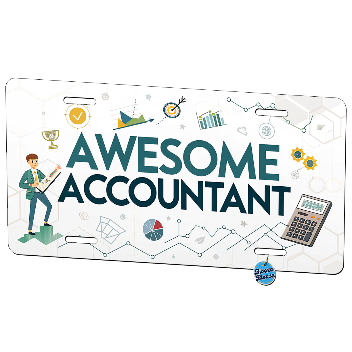 Awesome Accountant Inspirational Metal Vanity Novelty Tag License Plate for Trucks Cars SUVs
