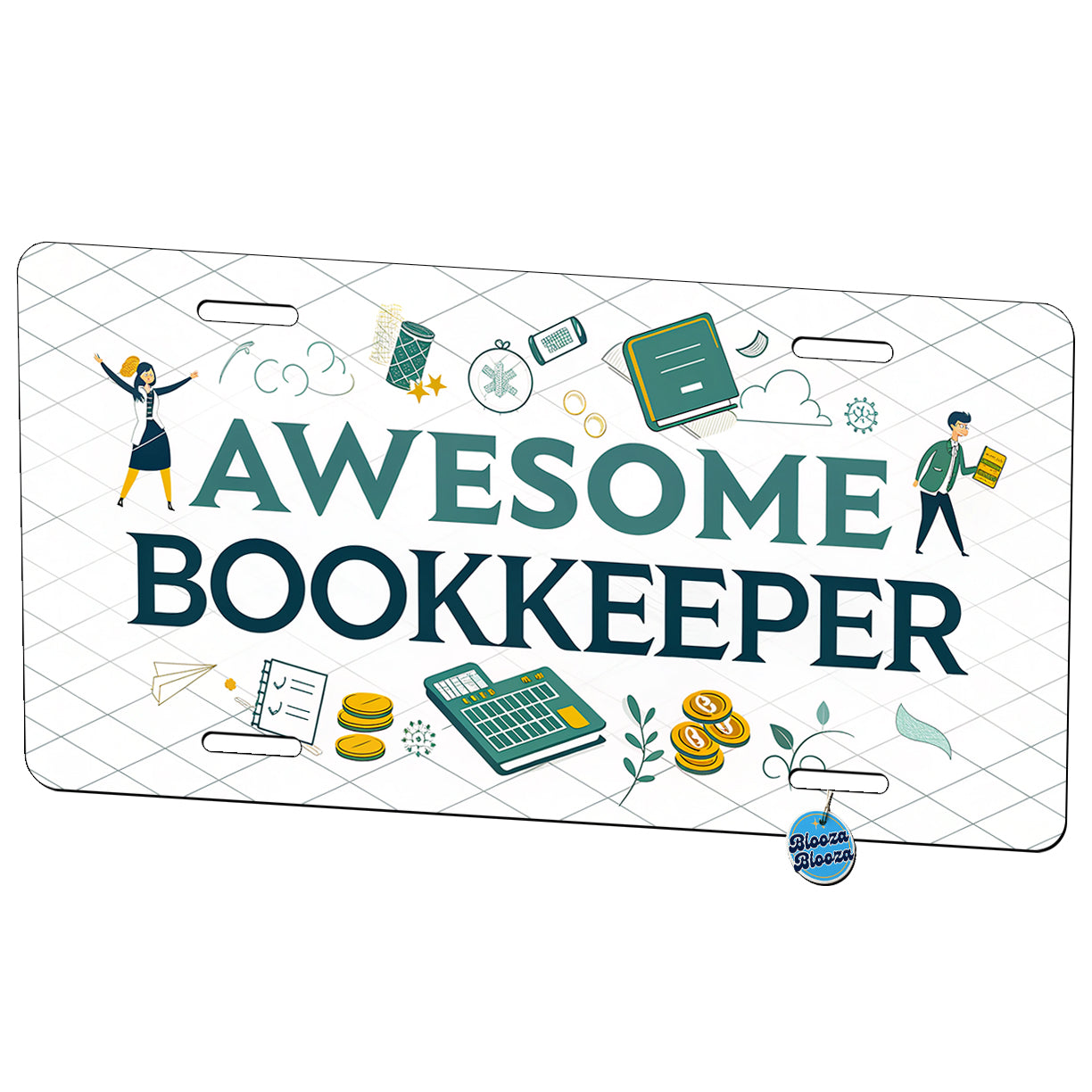 Awesome Bookkeeper Inspirational Metal Vanity Novelty Tag License Plate for Trucks Cars SUVs