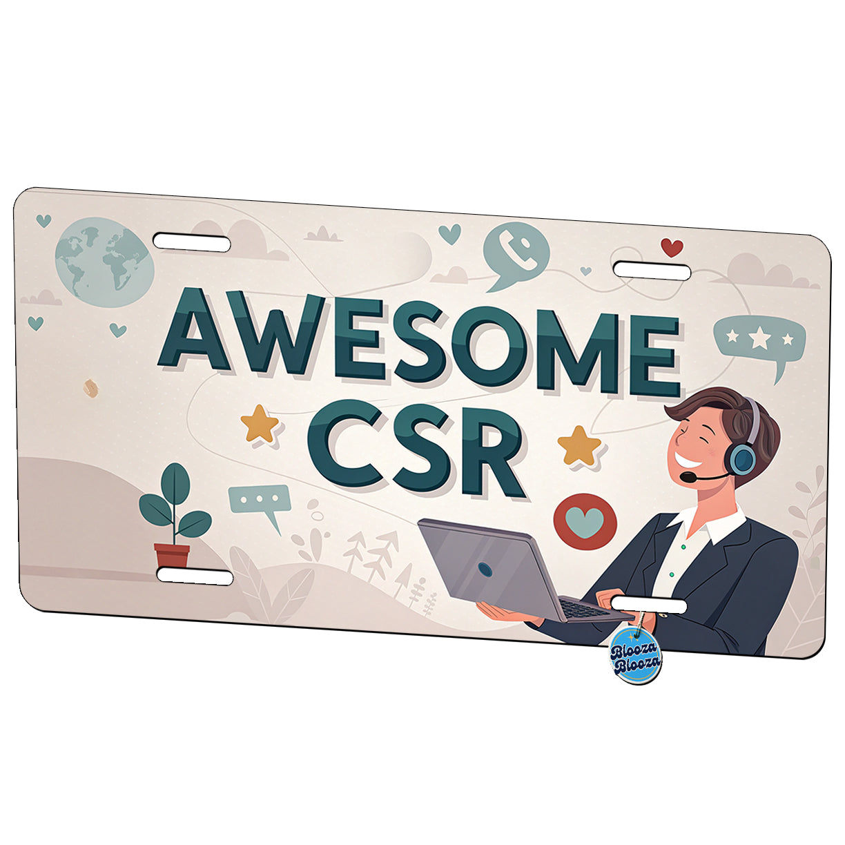 Awesome CSR Customer Service Rep Inspirational Metal Vanity Novelty Tag License Plate for Trucks Cars SUVs