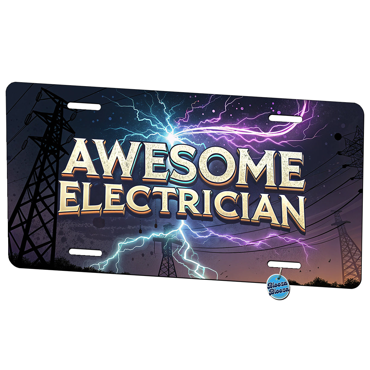 Awesome Electrician Inspirational Metal Vanity Novelty Tag License Plate for Trucks Cars SUVs