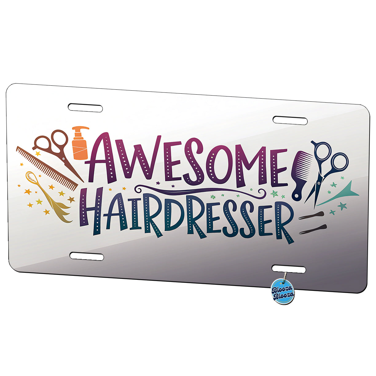 Awesome Hairdresser Inspirational Metal Vanity Novelty Tag License Plate for Trucks Cars SUVs