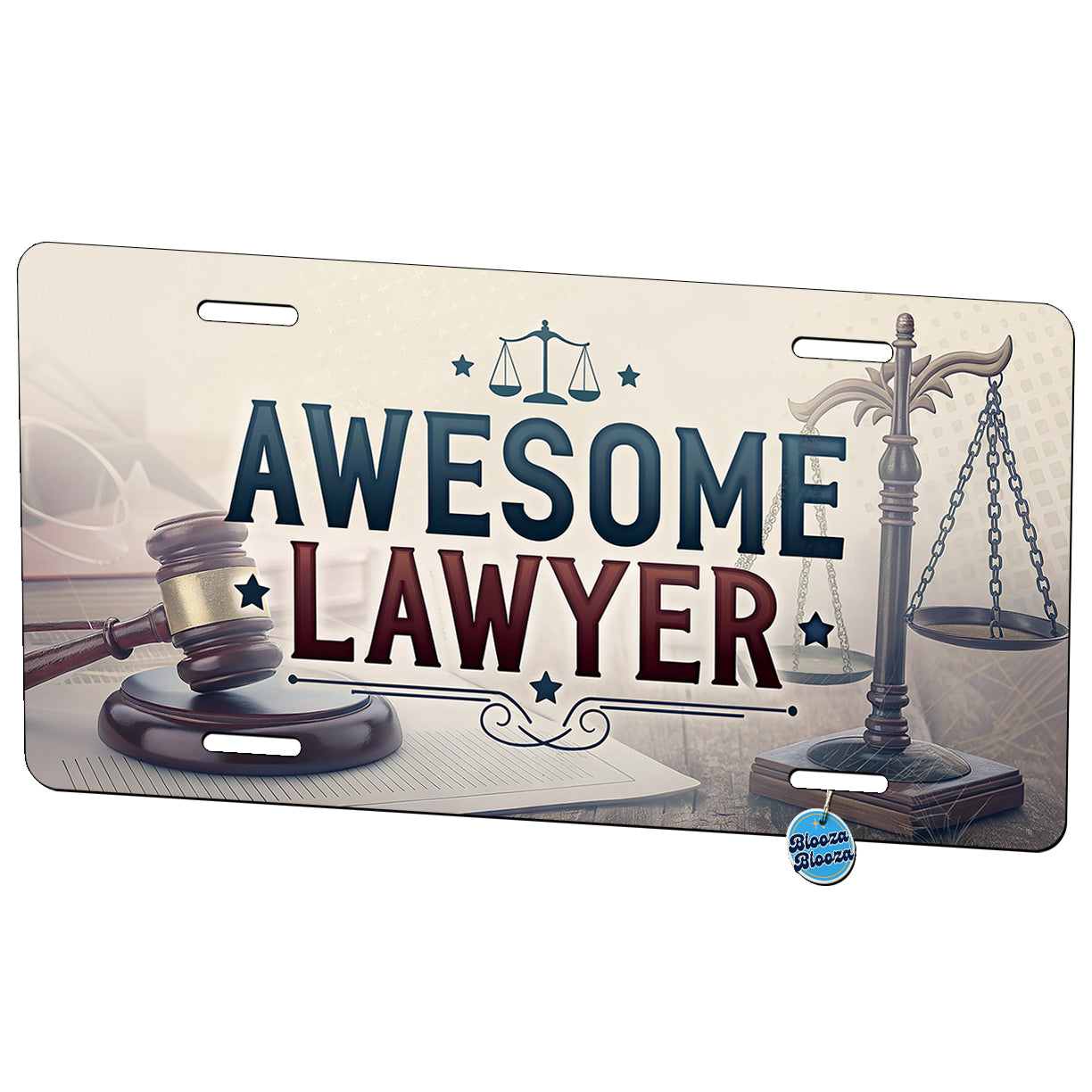 Awesome Lawyer Inspirational Scales of Justice Metal Vanity Novelty Tag License Plate for Trucks Cars SUVs