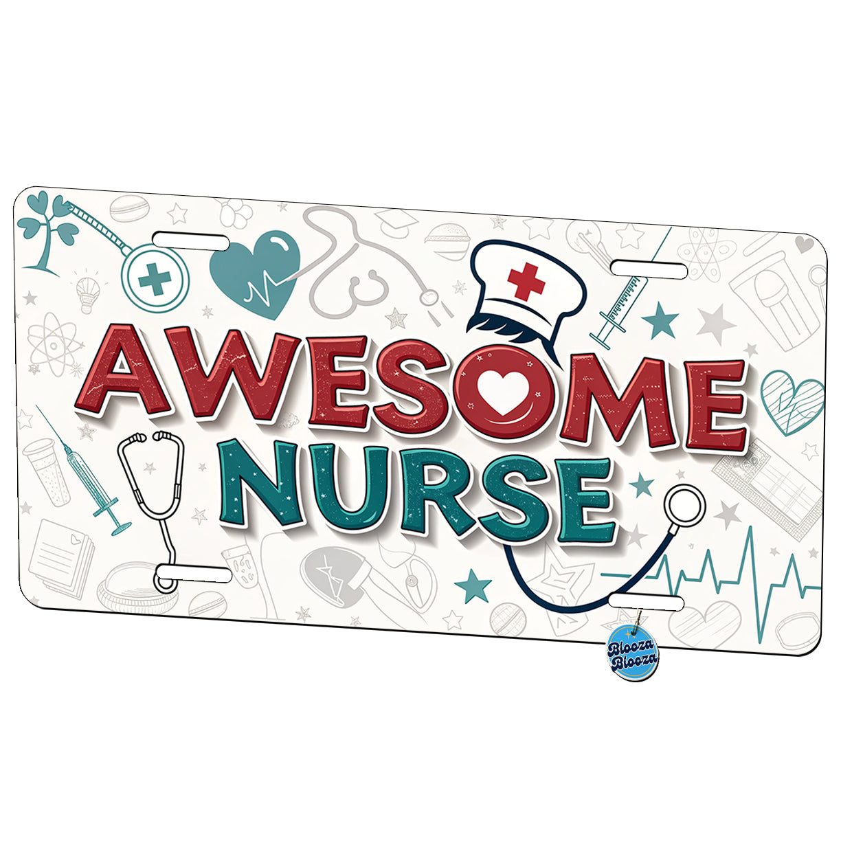 Awesome Nurse Inspirational Metal Vanity Novelty Tag License Plate for Trucks Cars SUVs