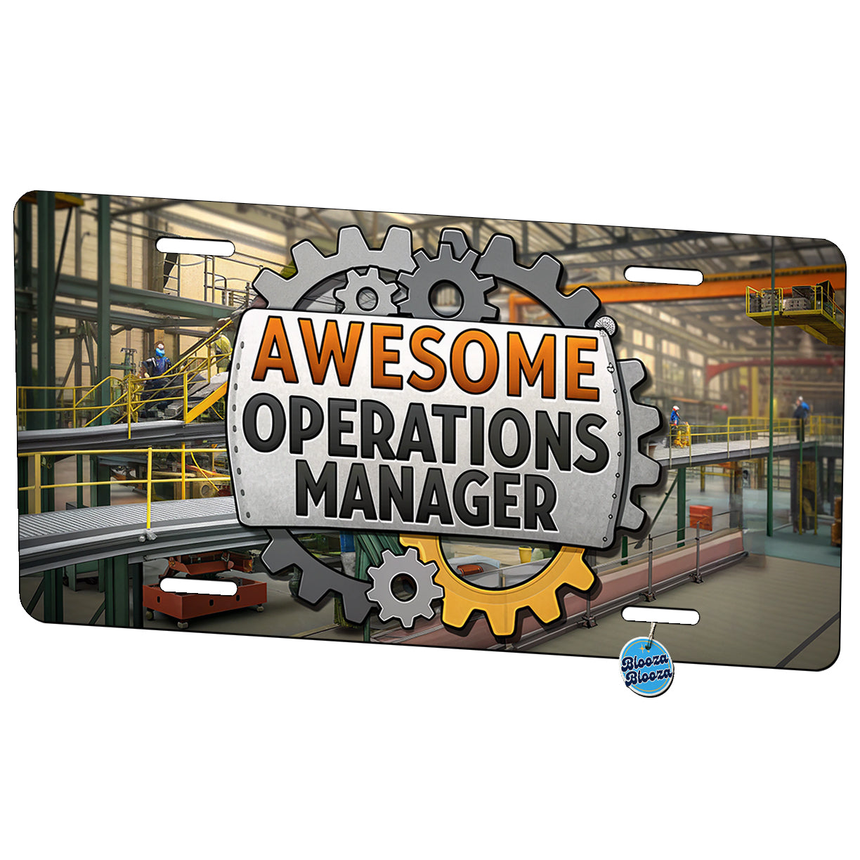 Awesome Operations Manager Factory Manufacturing Inspirational Metal Vanity Novelty Tag License Plate for Trucks Cars SUVs