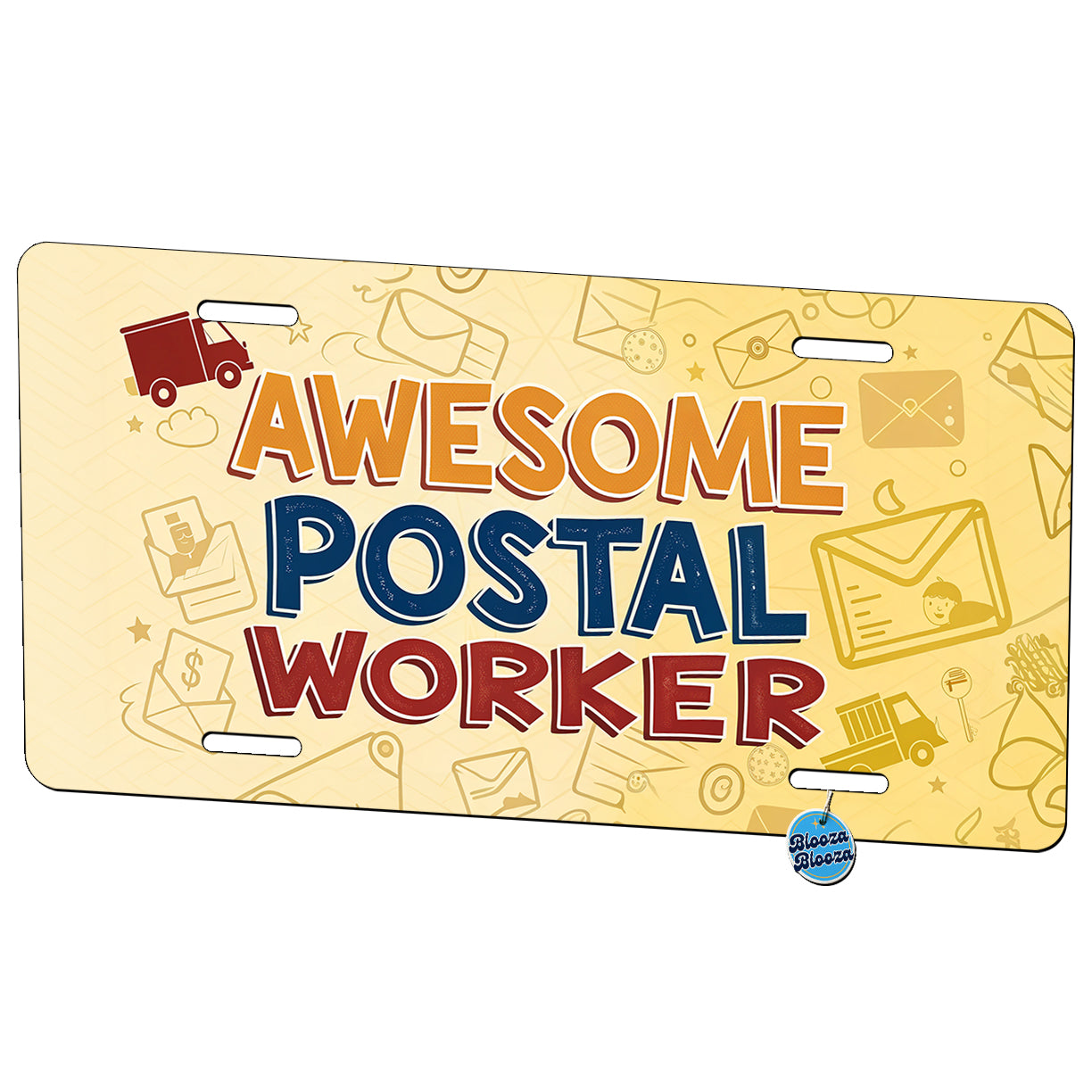 Awesome Postal Worker Inspirational Metal Vanity Novelty Tag License Plate for Trucks Cars SUVs