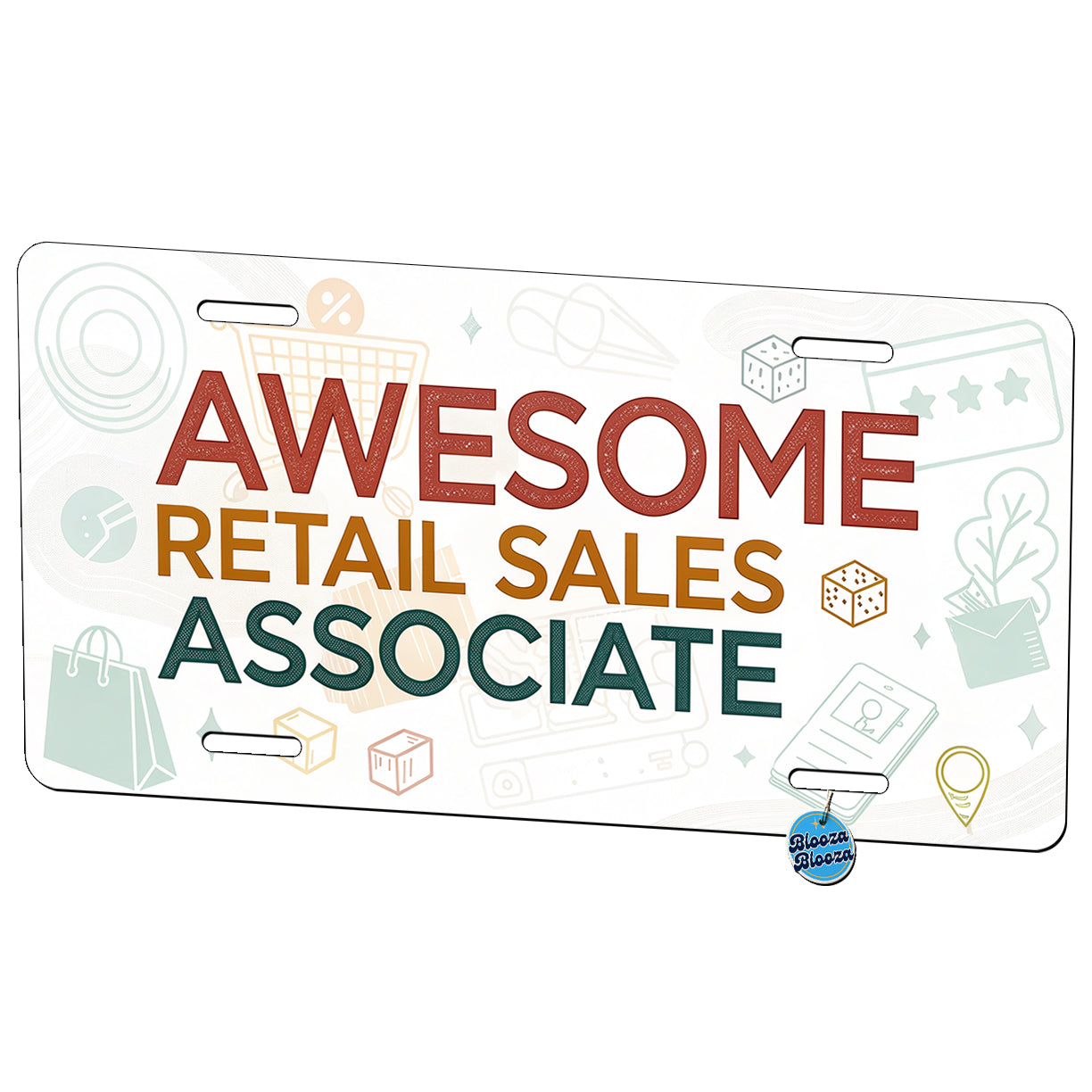 Awesome Retail Sales Associate Inspirational Metal Vanity Novelty Tag License Plate for Trucks Cars SUVs