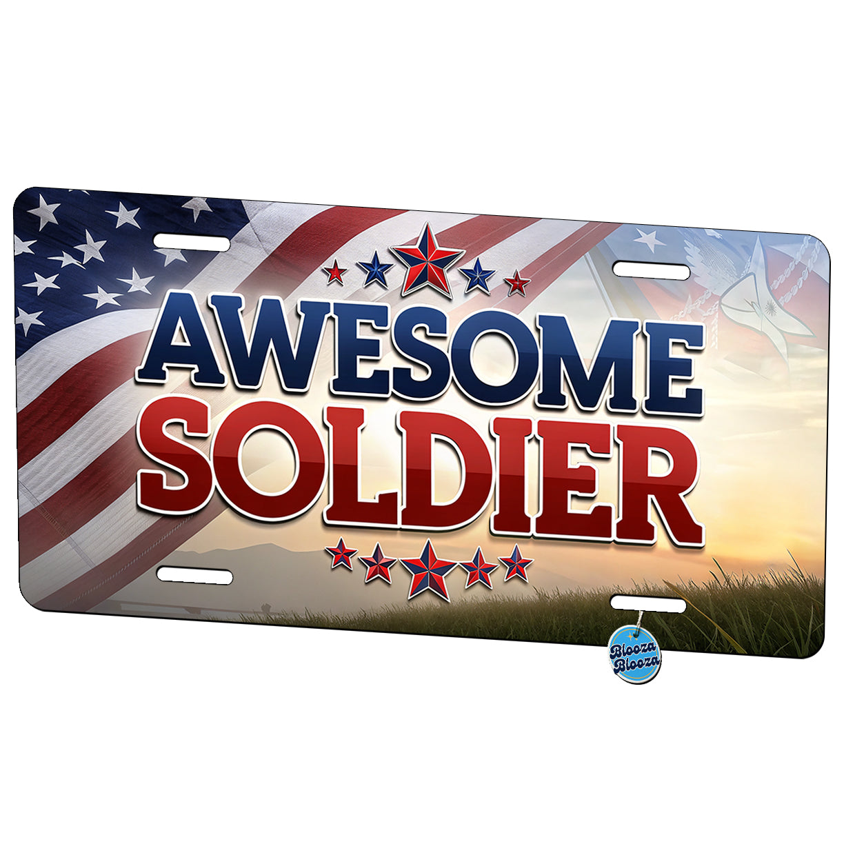 Awesome Soldier Patriotic Military Inspirational Metal Vanity Novelty Tag License Plate for Trucks Cars SUVs