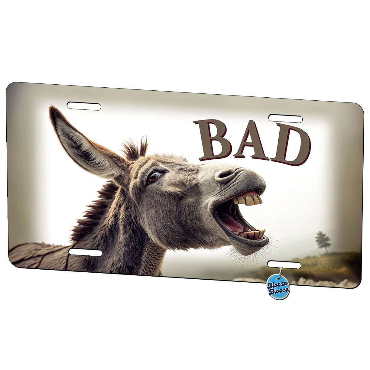 Bad Donkey Funny Metal Vanity Novelty Tag License Plate for Trucks Cars SUVs