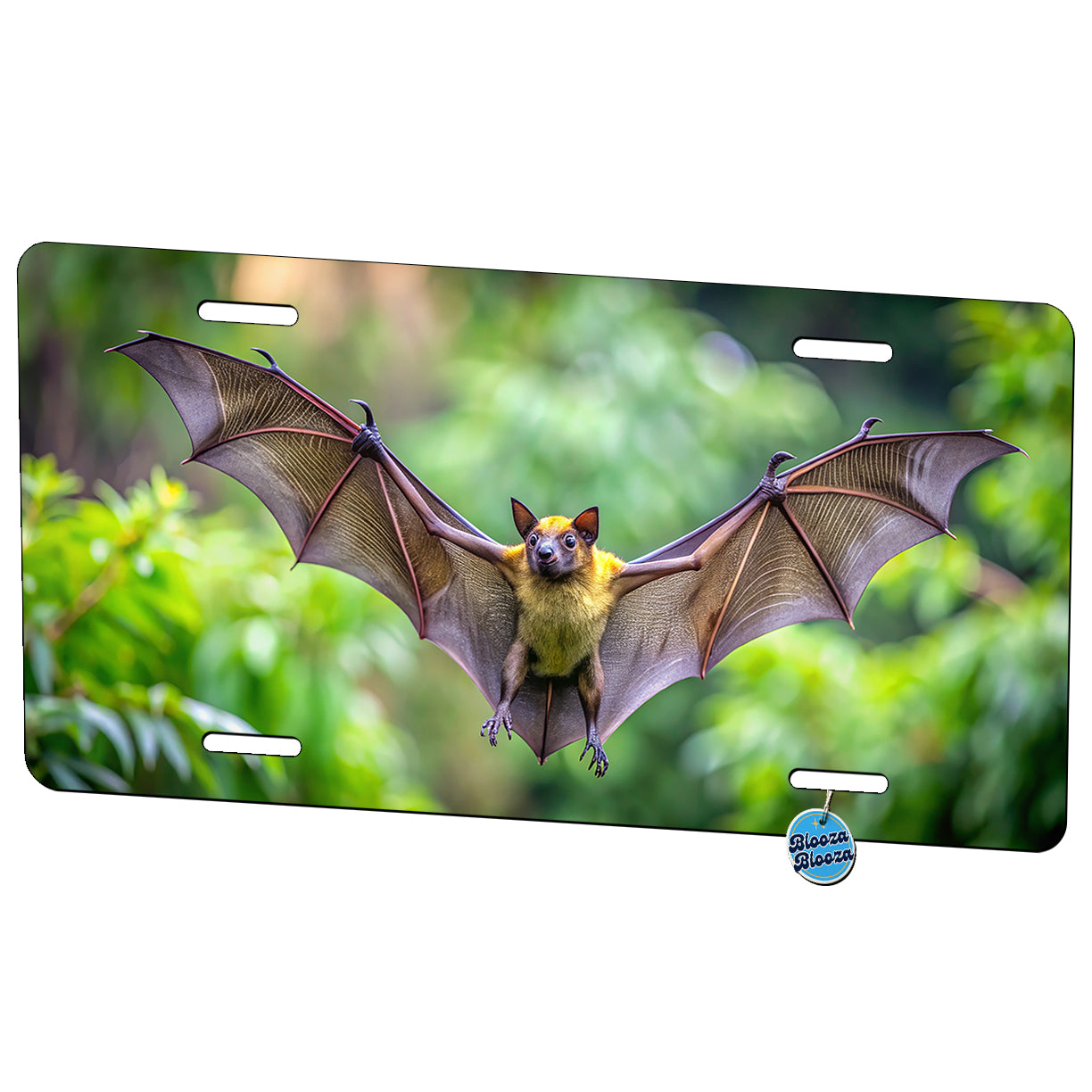 Bat Flying Photo Metal Vanity Novelty Tag License Plate for Trucks Cars SUVs