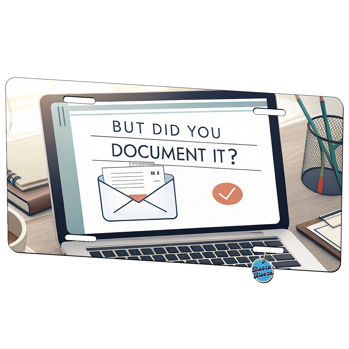But Did You Document It Laptop Email Funny Metal Vanity Novelty Tag License Plate for Trucks Cars SUVs