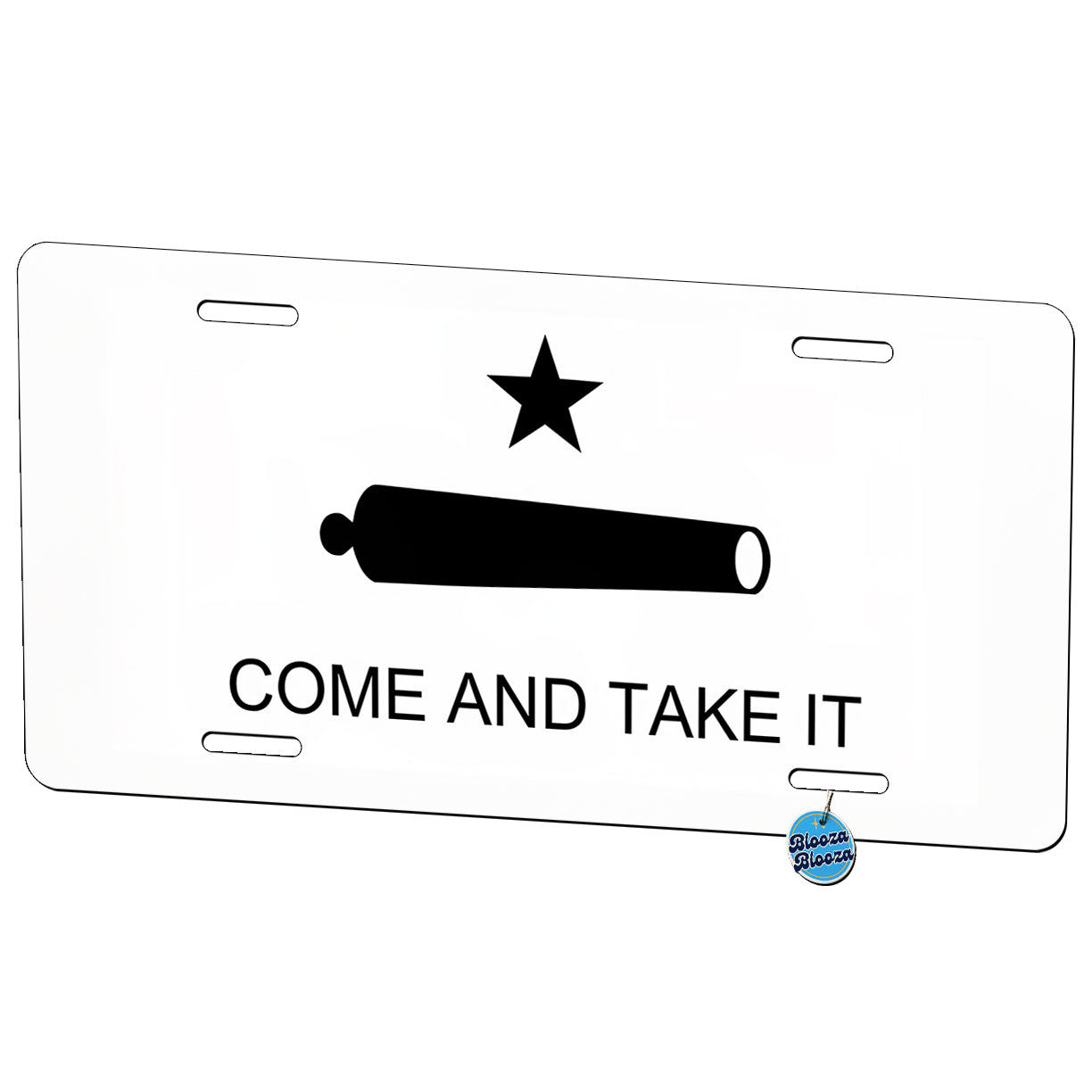 Come And Take It Revolution Texas Cannon Flag Metal Vanity Novelty Tag License Plate for Trucks Cars SUVs