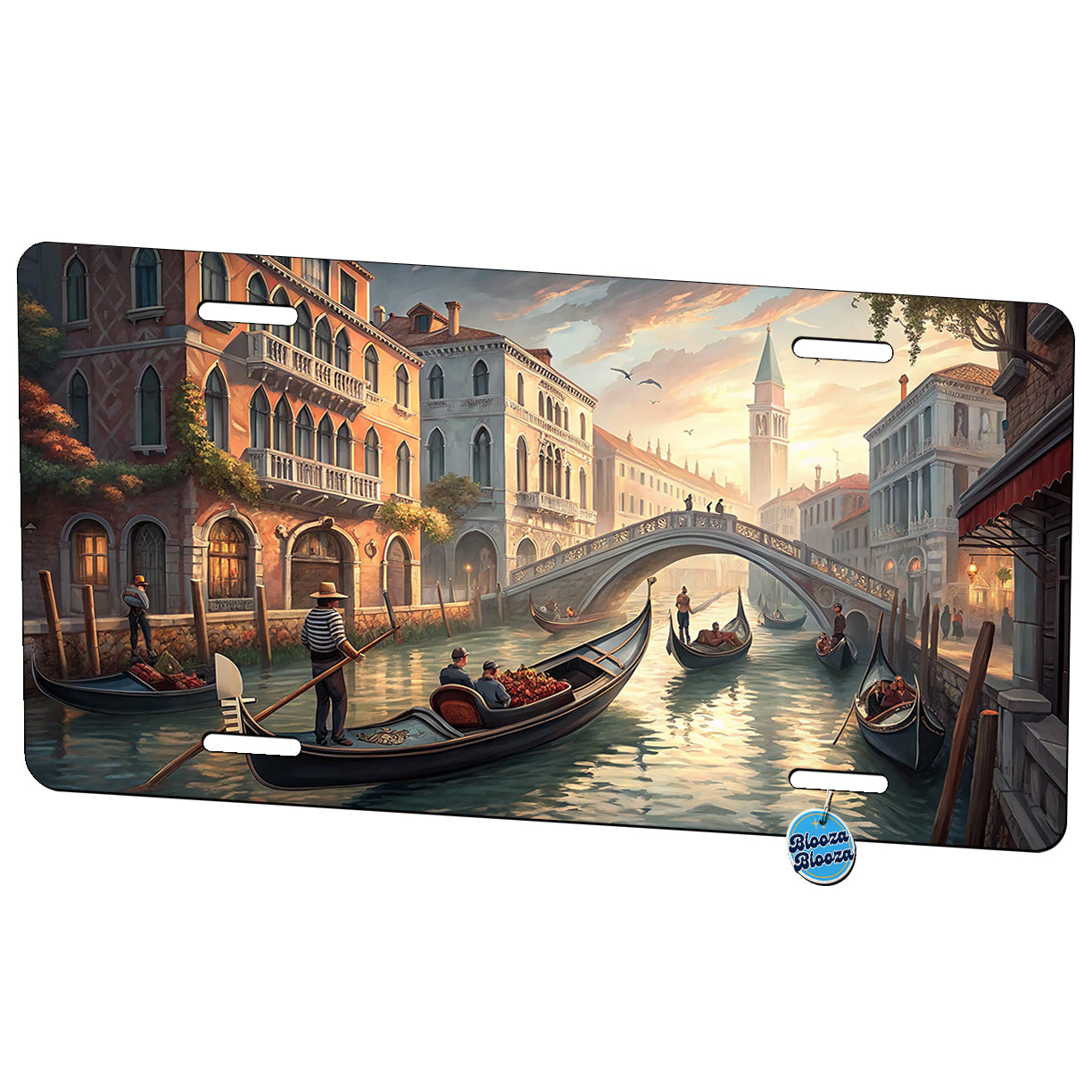 Gondolas on Canal Venice Italy Metal Vanity Novelty Tag License Plate for Trucks Cars SUVs