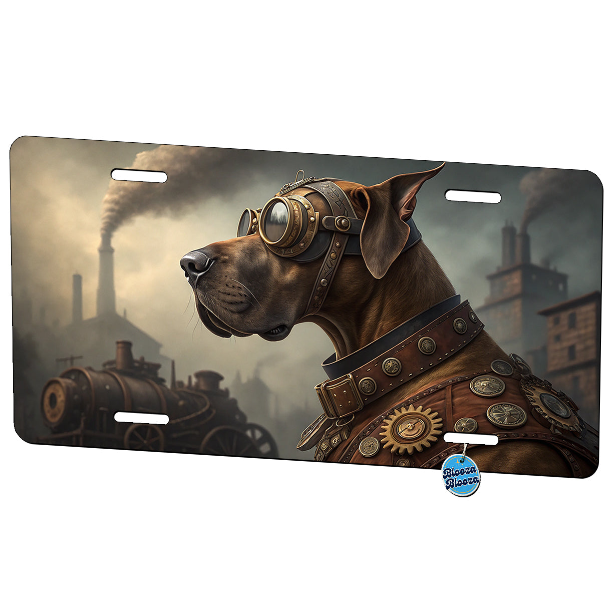 Great Dane Dog Steampunk Metal Vanity Novelty Tag License Plate for Trucks Cars SUVs