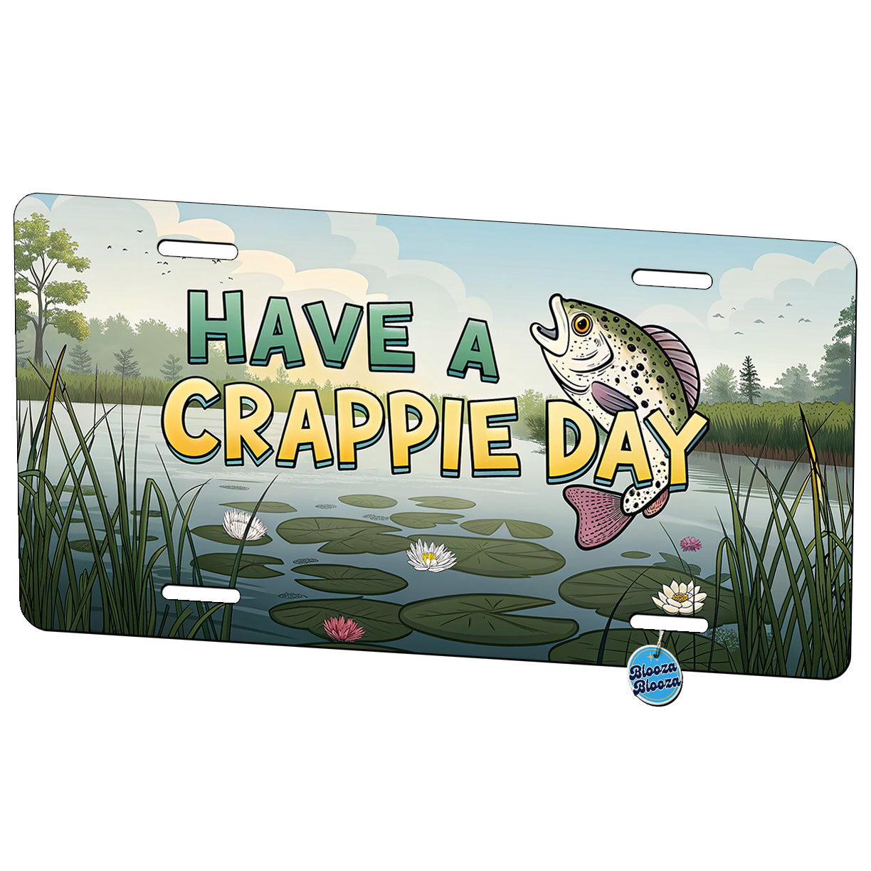 Have A Crappie Crappy Day Fishing Funny Metal Vanity Novelty Tag License Plate for Trucks Cars SUVs