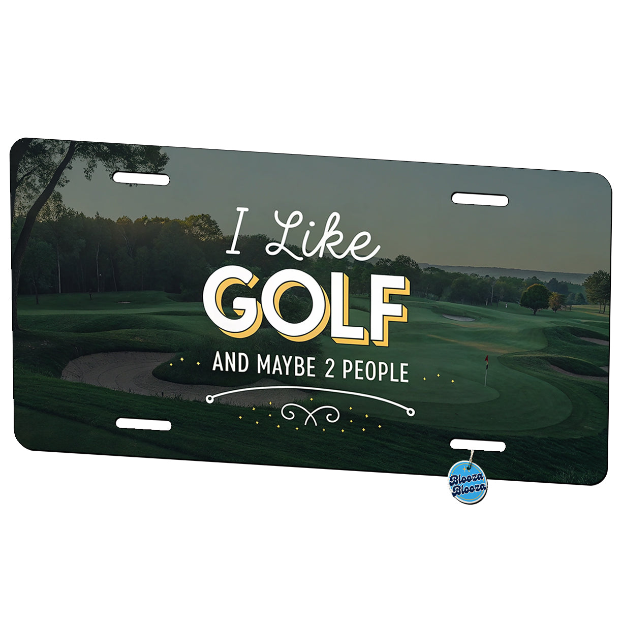 I Like Golf And Maybe 2 People Funny Metal Vanity Novelty Tag License Plate for Trucks Cars SUVs