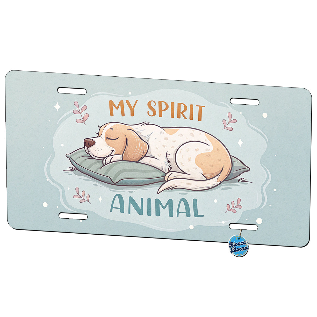 My Spirit Animal Sleeping Dog Funny Metal Vanity Novelty Tag License Plate for Trucks Cars SUVs