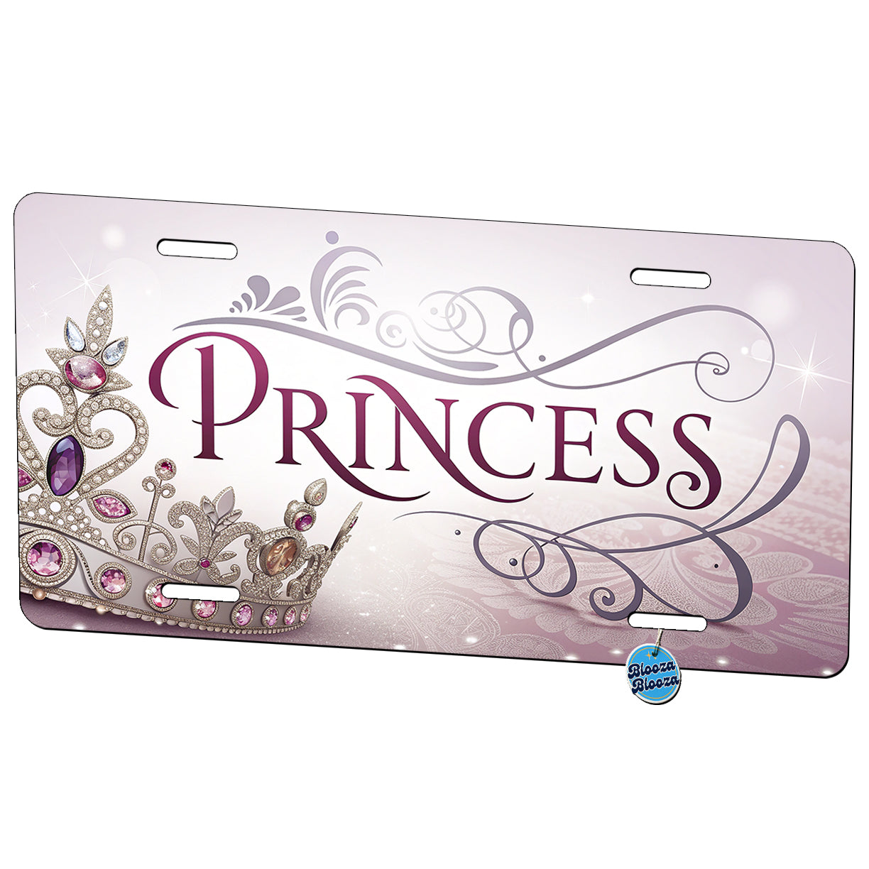 Princess Crown Tiara Royalty Funny Metal Vanity Novelty Tag License Plate for Trucks Cars SUVs