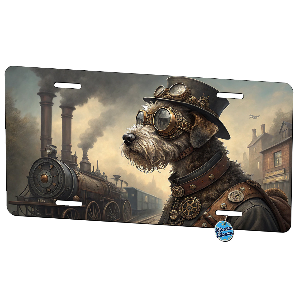 Schnoodle Dog Steampunk Metal Vanity Novelty Tag License Plate for Trucks Cars SUVs