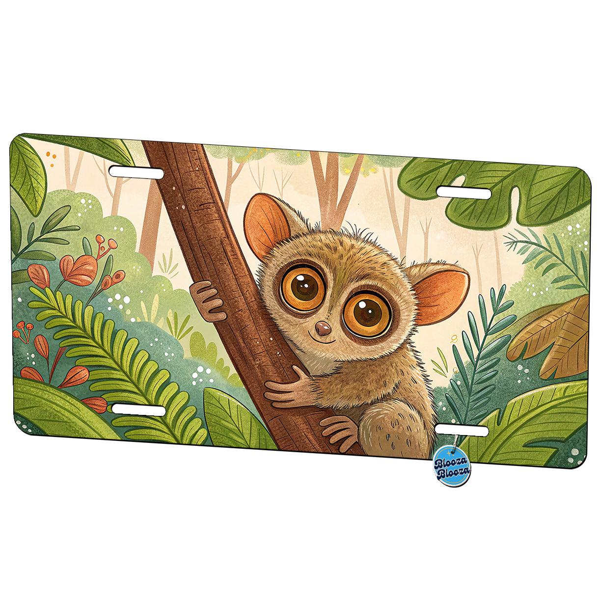 Tarsier Children's Illustration Style Metal Vanity Novelty Tag License Plate for Trucks Cars SUVs