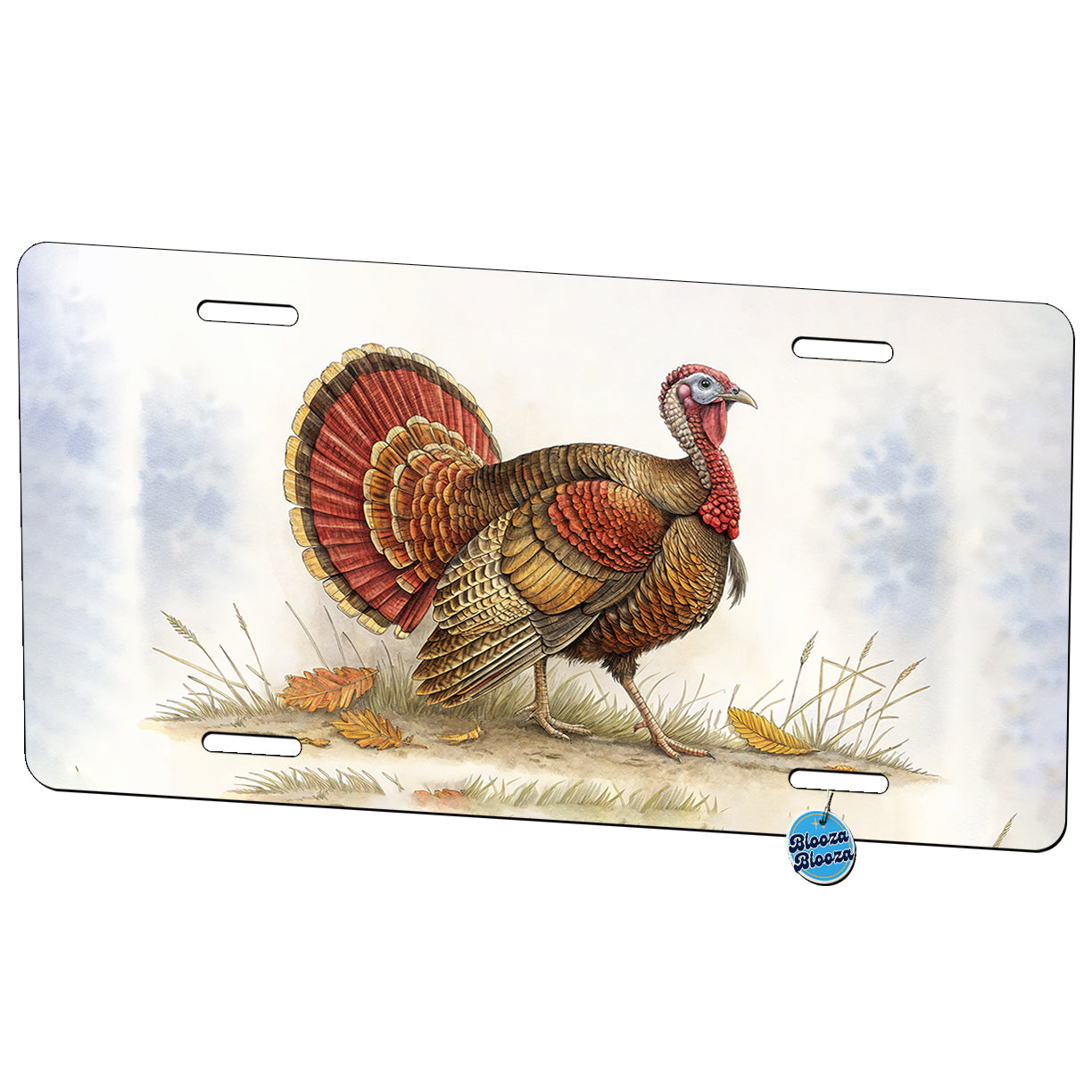 Tom Gobbler Male Turkey Illustration Metal Vanity Novelty Tag License Plate for Trucks Cars SUVs