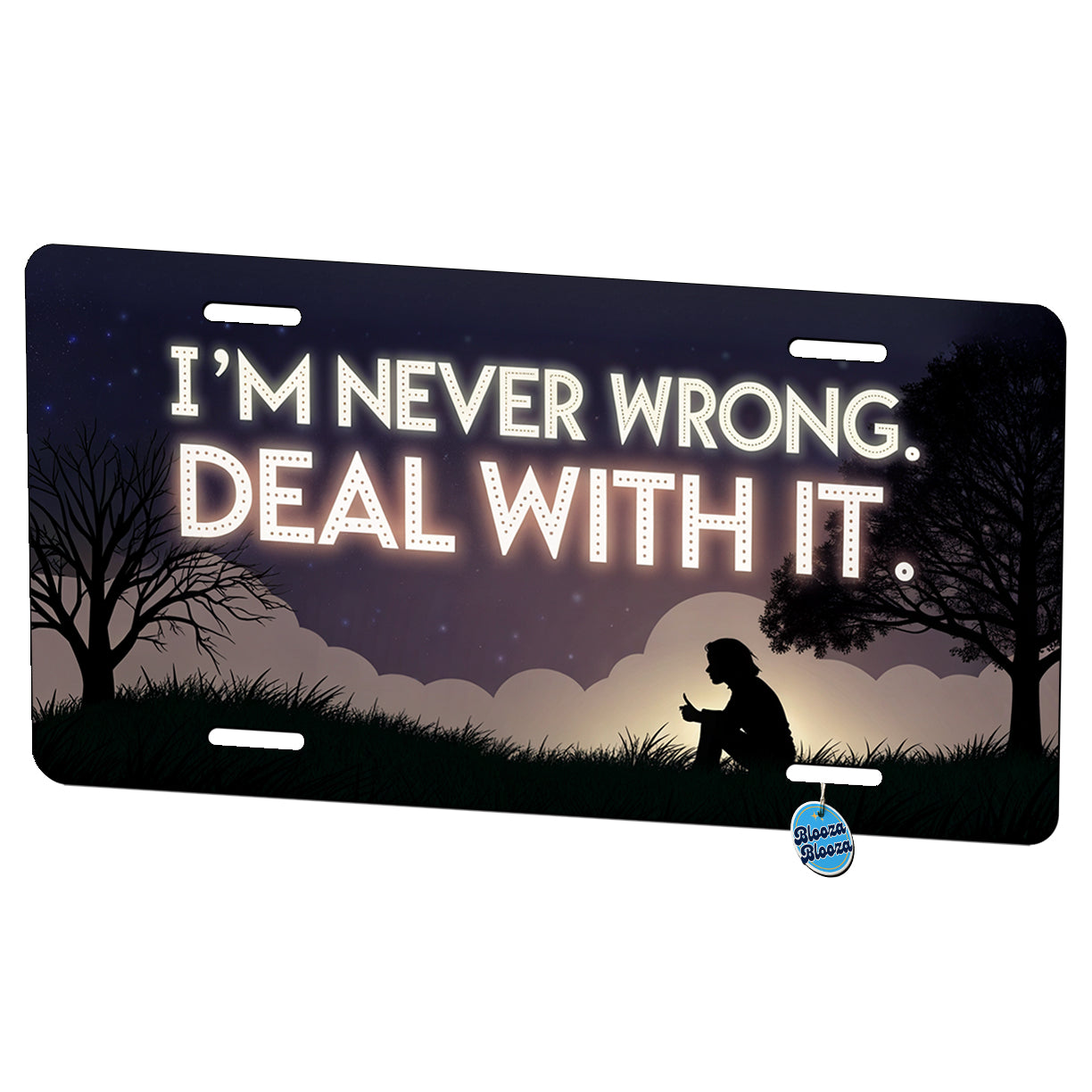 I'm Never Wrong Deal With It Funny Metal Vanity Novelty Tag License Plate for Trucks Cars SUVs