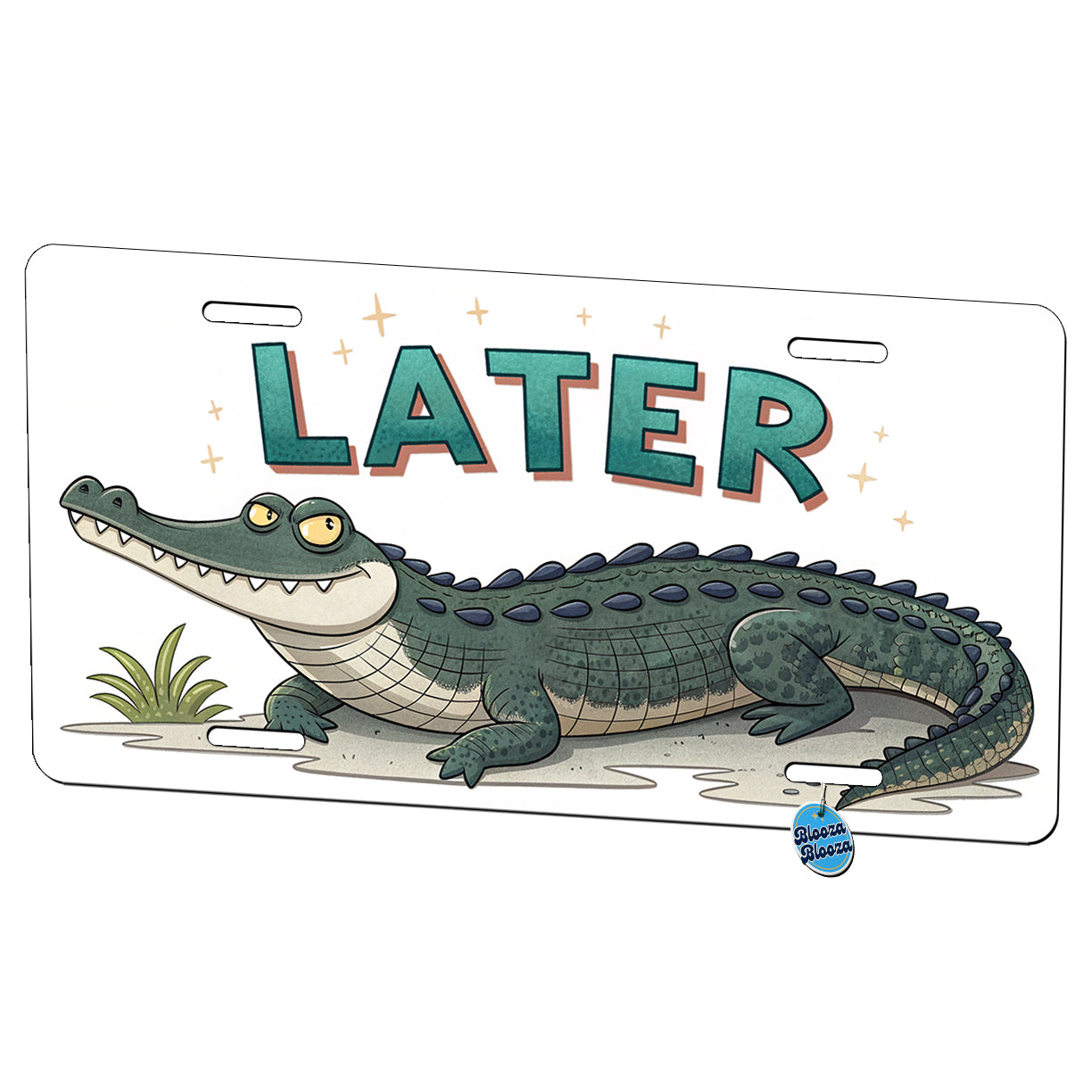 Later Alligator Funny Saying Metal Vanity Novelty Tag License Plate for Trucks Cars SUVs