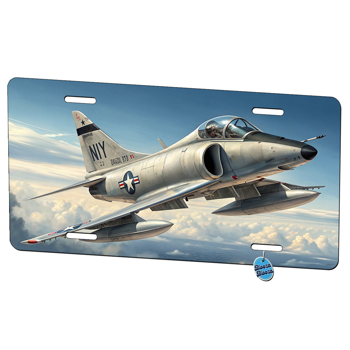 A-4 Skyhawk In Flight US Navy Vietnam Era Attack Aircraft Metal Vanity Novelty Tag License Plate for Trucks Cars SUVs
