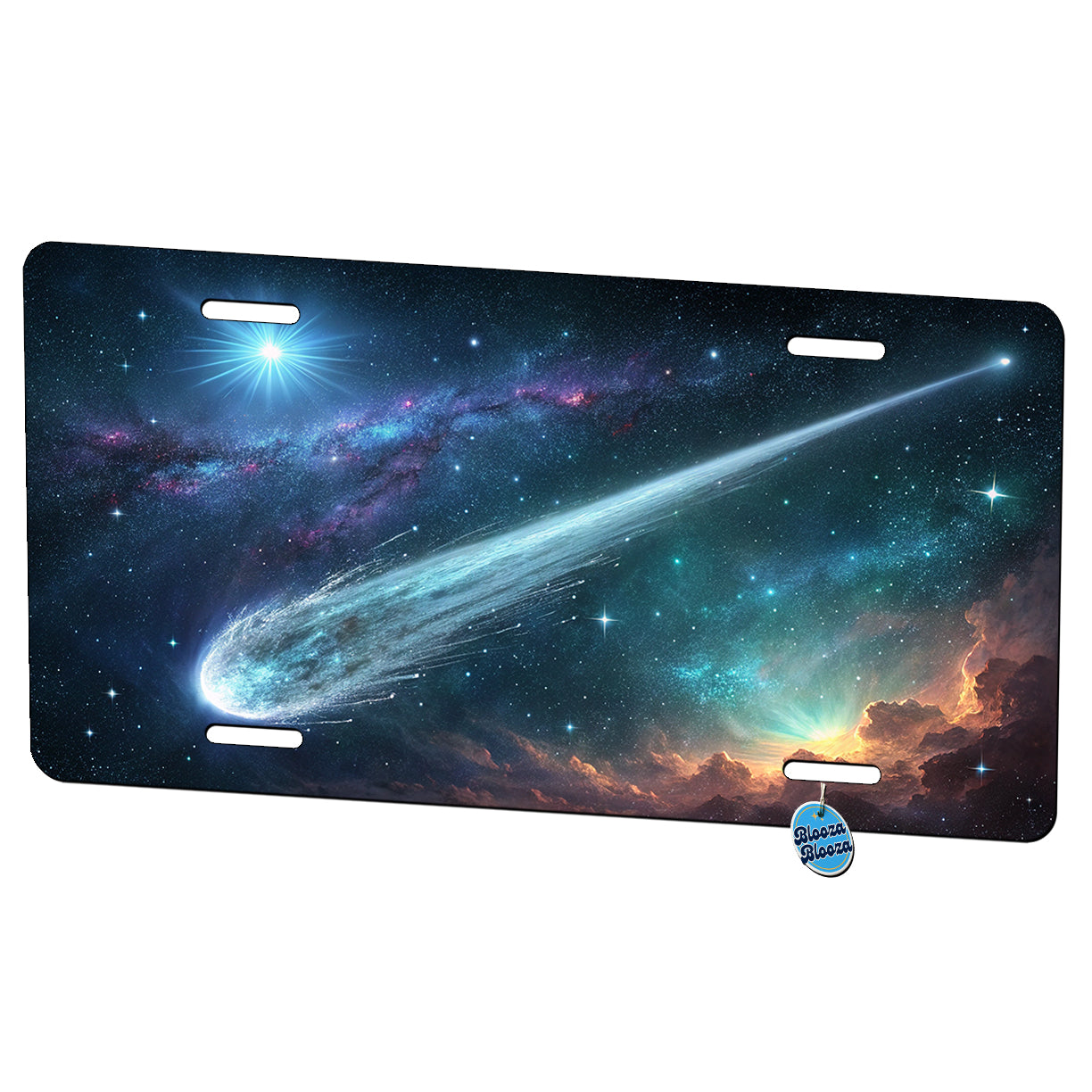 Comet Moving Through Space Metal Vanity Novelty Tag License Plate for Trucks Cars SUVs