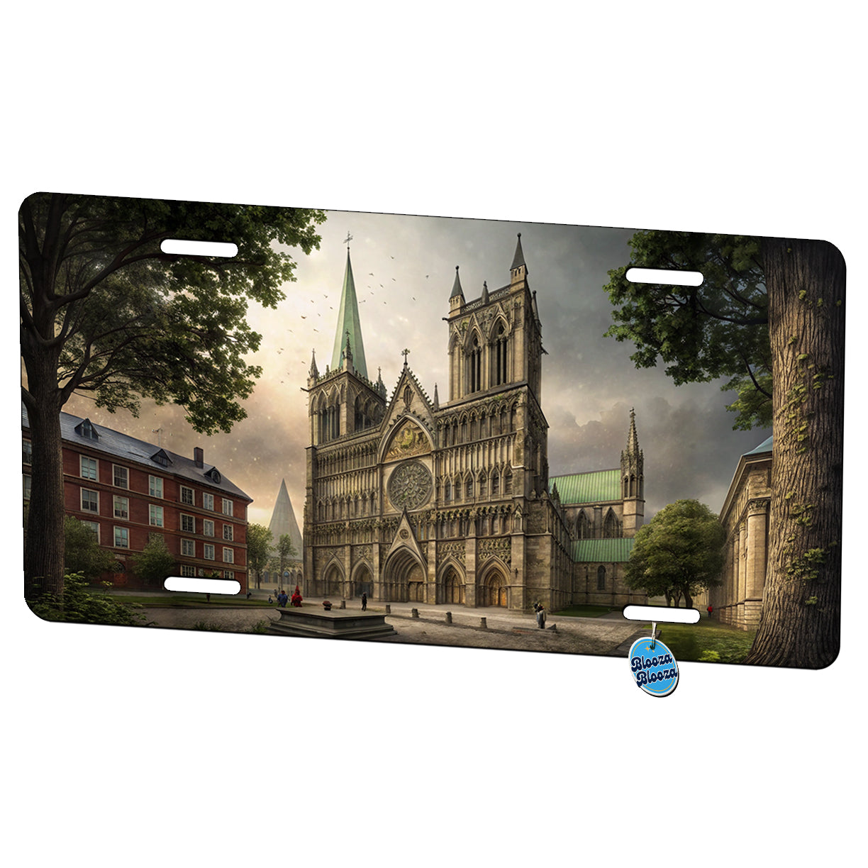 Nidaros Cathedral Church Trondheim Norway Metal Vanity Novelty Tag License Plate for Trucks Cars SUVs