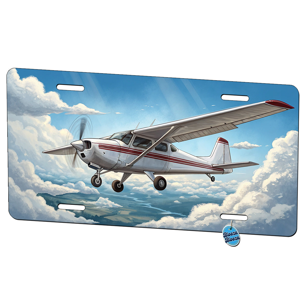 Private Single Prop Plane In Flight Metal Vanity Novelty Tag License Plate for Trucks Cars SUVs
