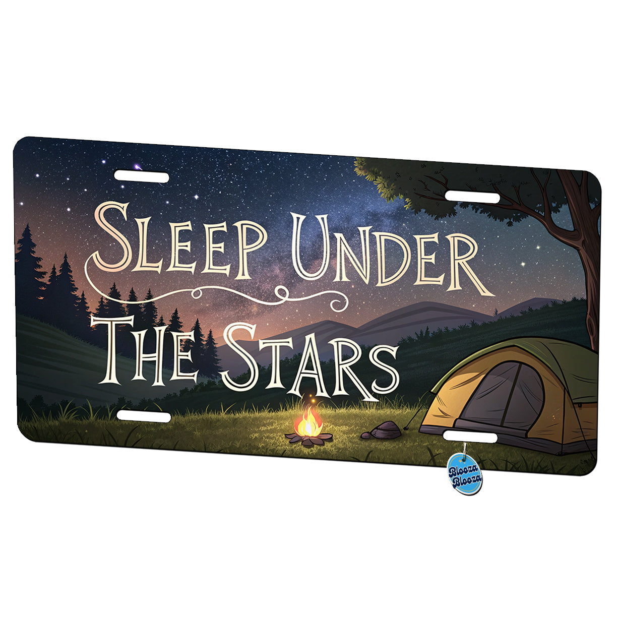 Sleep Under The Stars Camping Camper Metal Vanity Novelty Tag License Plate for Trucks Cars SUVs