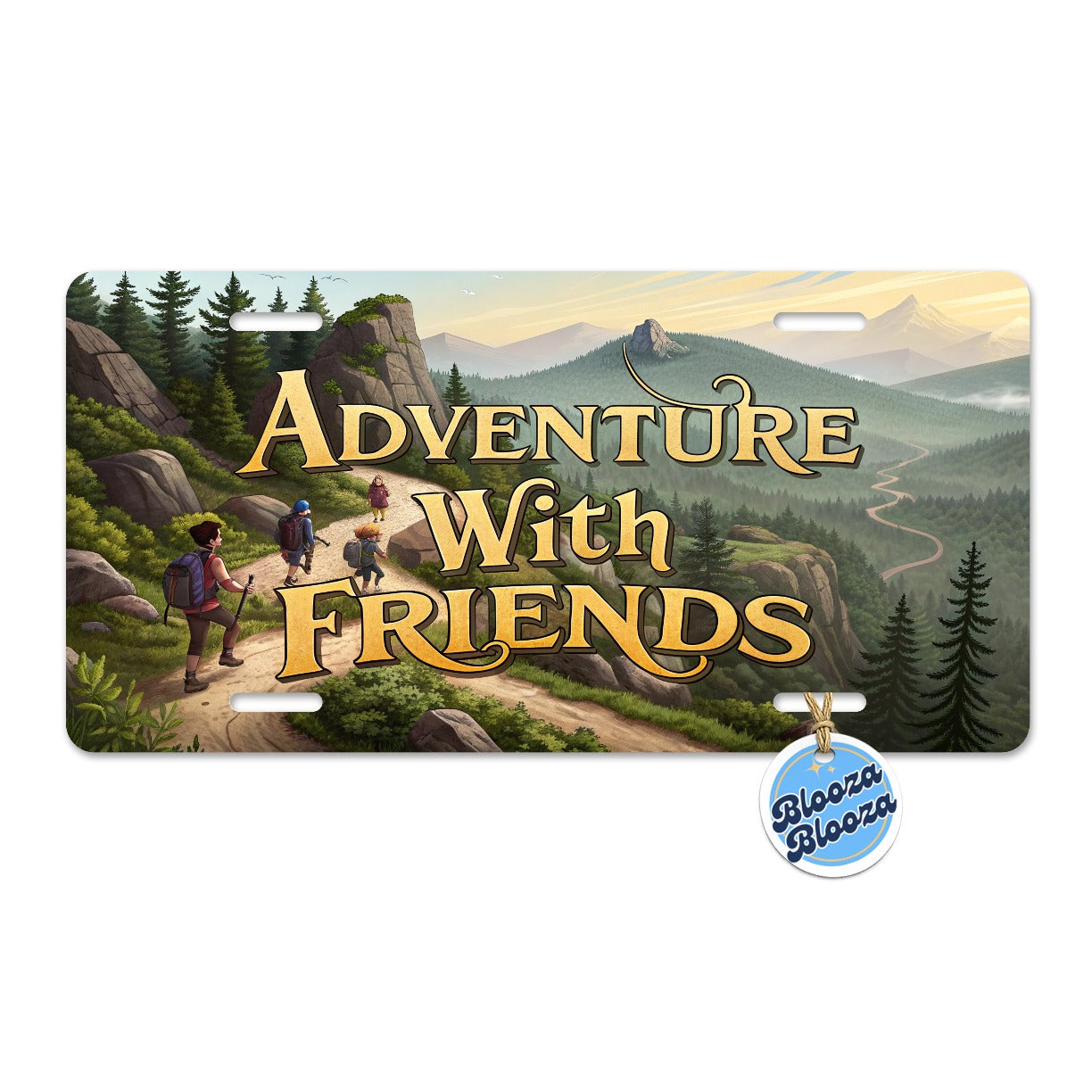 Adventure With Friends Hiking Hiker Metal Vanity Novelty Tag License Plate for Trucks Cars SUVs