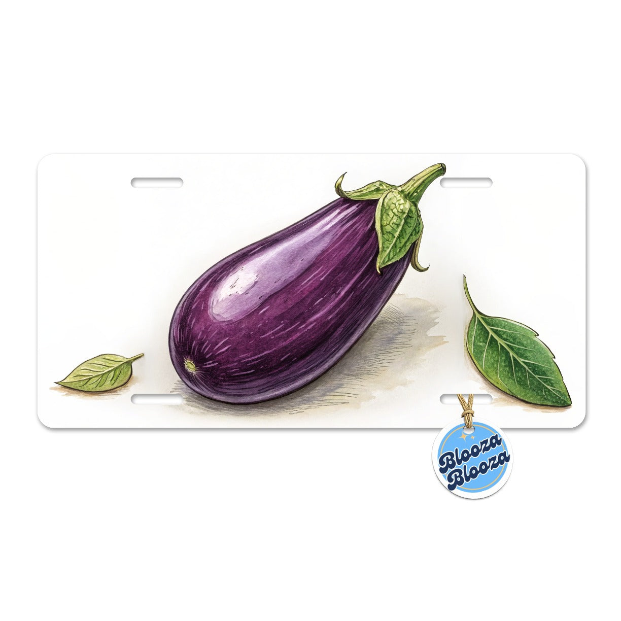 Eggplant Illustration Metal Vanity Novelty Tag License Plate for Trucks Cars SUVs