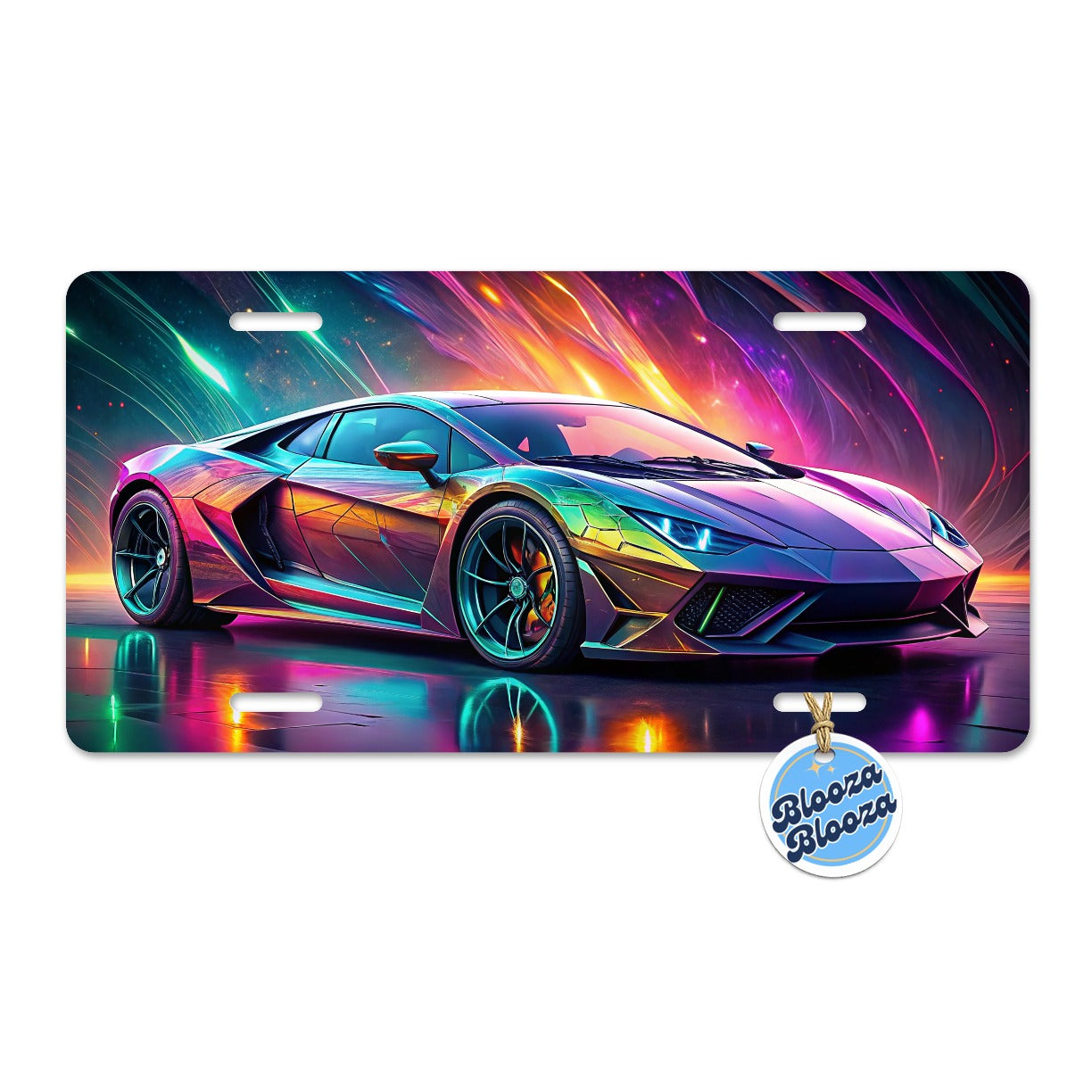 Exotic Super Car Graffiti Style Metal Vanity Novelty Tag License Plate for Trucks Cars SUVs