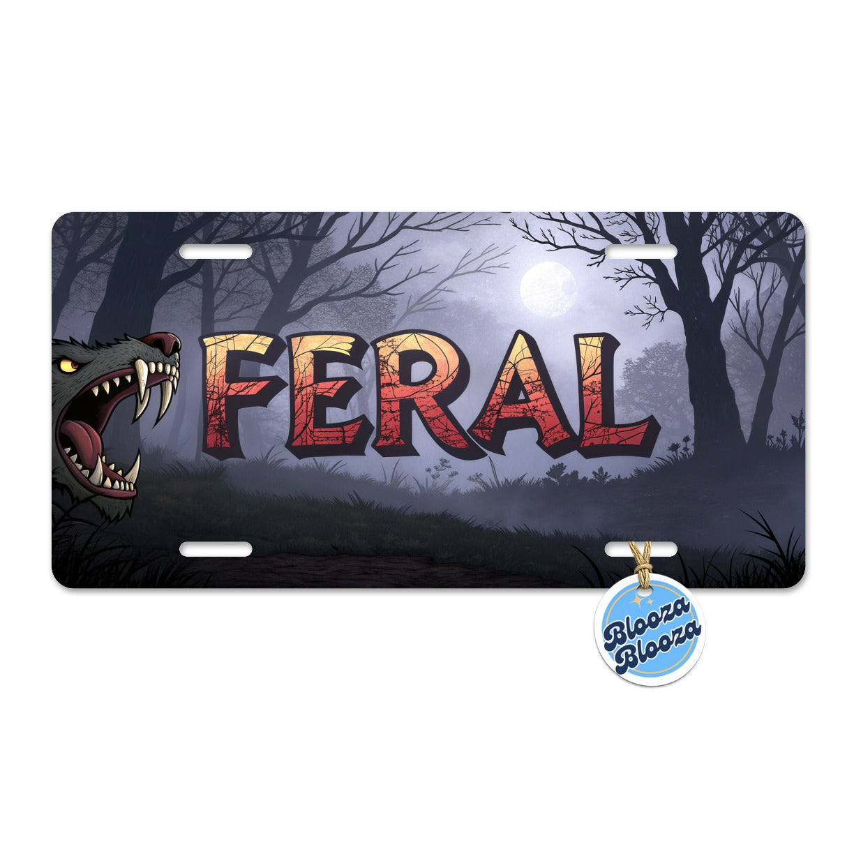 Feral Funny Animal Metal Vanity Novelty Tag License Plate for Trucks Cars SUVs