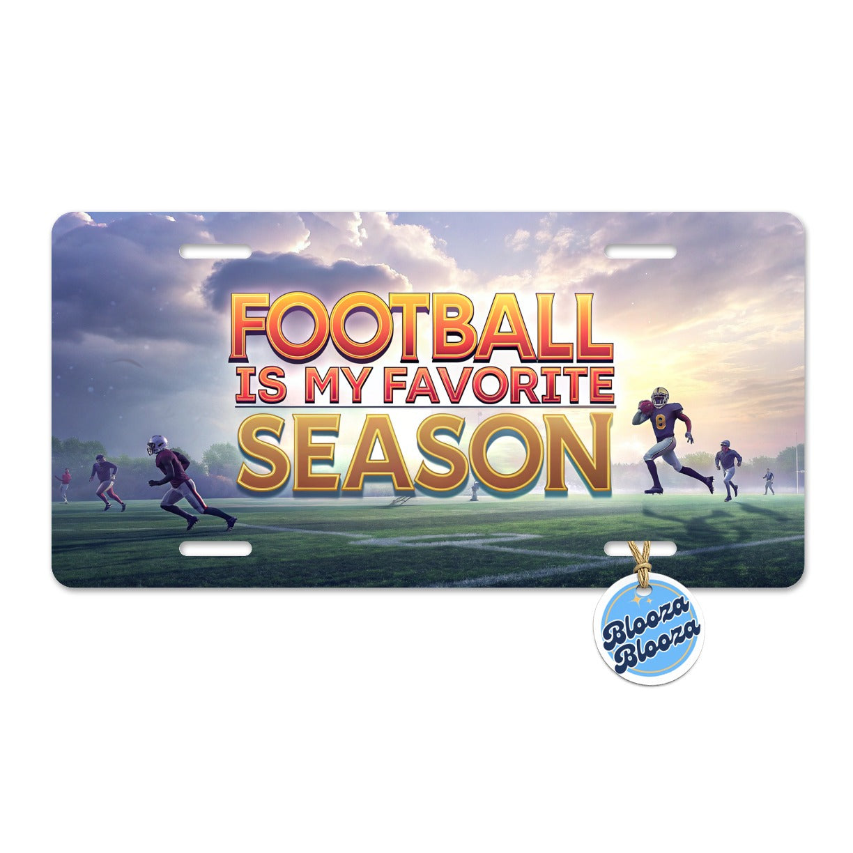 Funny Football Is My Favorite Season Metal Vanity Novelty Tag License Plate for Trucks Cars SUVs