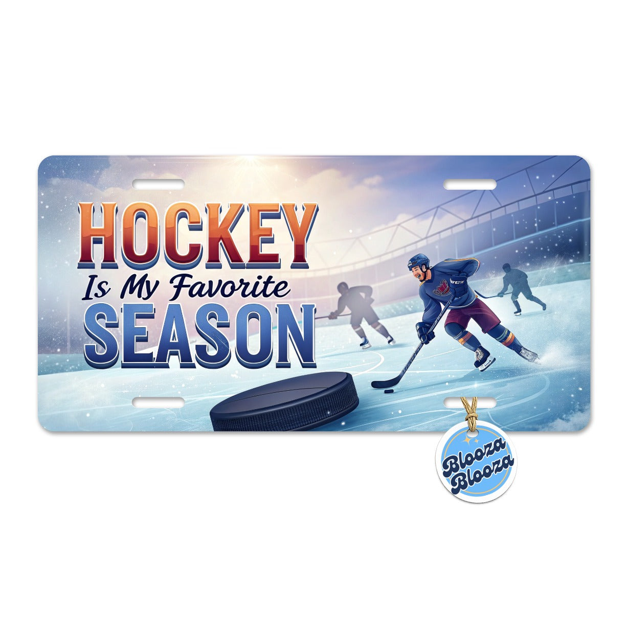 Hockey is My Favorite Season Ice Skate Metal Vanity Novelty Tag License Plate for Trucks Cars SUVs